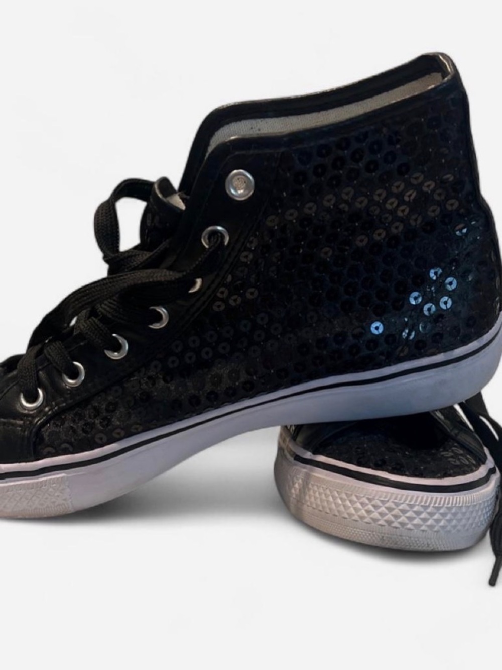 balera Black Sequin High-Top Sneakers